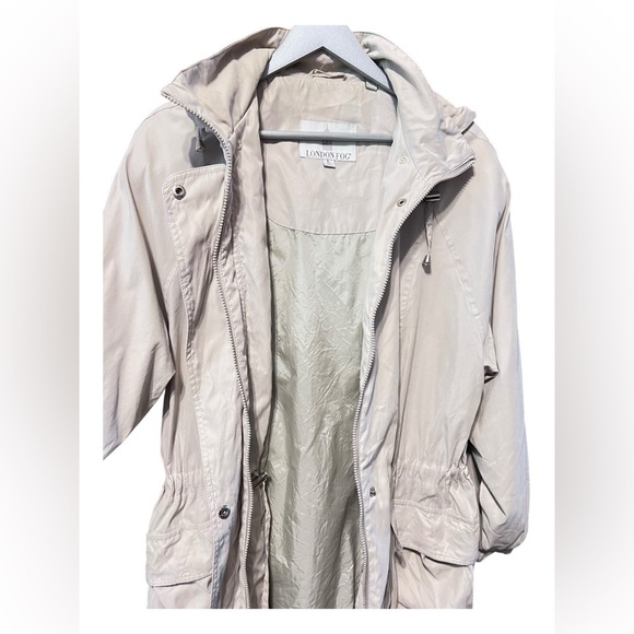 London Fog Taupe Hooded Utility Jacket – Size Large - Picture 5 of 6